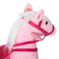 Qaba Kids Rocking Horse Plush Ride On Toy Toddler Rocker for Boys Girls Gifts with Realistic Sounds, Pink