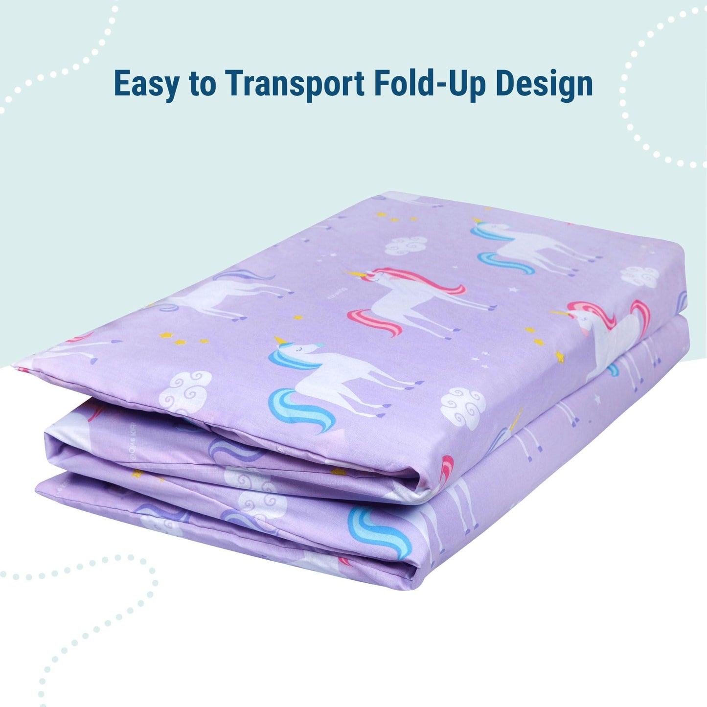 Wildkin Kids Nap Mat Cover - Soft, Sewn-In Flap, Durable & Fits 1.5'' Vinyl Sleep Mats - Unicorn