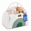 OCEANEVO Diaper Caddy Organizer Bag WITH Luggage Tag | New Born Baby Essentials Storage Cotton Rope Basket with Compartments | F