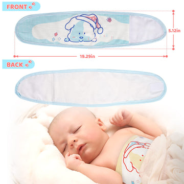 Liitrton 4 Pcs Cartoon Pattern Cotton Baby Infant Umbilical Cord Belly Band For 0-12 Months (Random Color, Cute Dog)