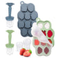 KingKam Baby Breastmilk Popsicle Molds & Baby Fruit Feeder (2 Pack), BPA Free Baby Food Teether Tray with Lids, Silicone Baby Fo