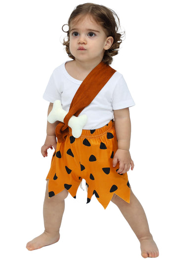 Aobute Toddler Boys Halloween Bamm Bamm Kids Brown Shorts Clothing Set Family Outfit 1T