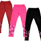 IndiWeaves Girls Cotton Printed Leggings (Black/Pink/red_13 Years) Pack of 3