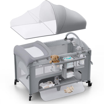 Obee Odee 4 In 1 Baby Bassinet, Pack And Play, Bedside Crib Sleeper, Diaper Changer - Comes With Mattress, Mosquito Net,Bottom S