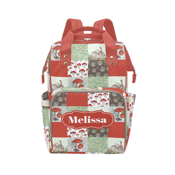 Personalized Mushroom Diaper Bag with Name - Custom Baby Bag, Nursing Tote Backpack for Mom, Custom Name Mommy Daypack, Shower G
