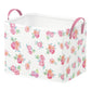 Runtoo Pink Flower Baby Basket Nursery Decor Rose Peony Boho Floral Baby Shower Decorations Girls Gift Basket Toddler Toy Box La