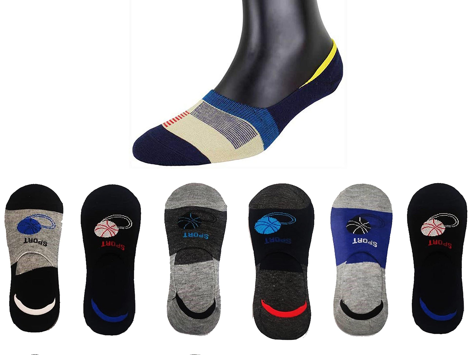 Blackrod Unisex Footie/No Show/Balley/Loafer Socks Pack Of 6 Pairs