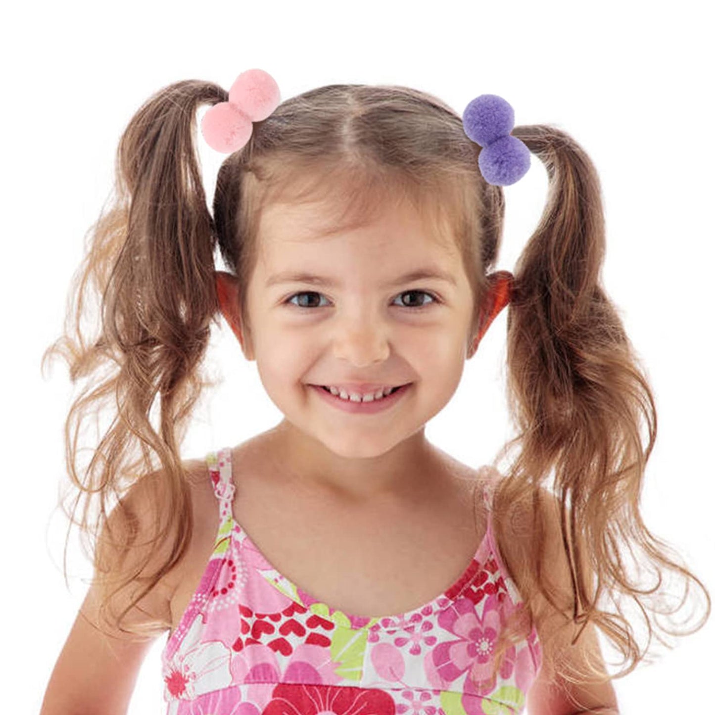 Insowni 40 Pack/20 Pairs Cute Small Pom Pom Hair Ties Colorful Balls Scrunchies Pompoms Elastics Rubber Bands Pigtail Ponytail H