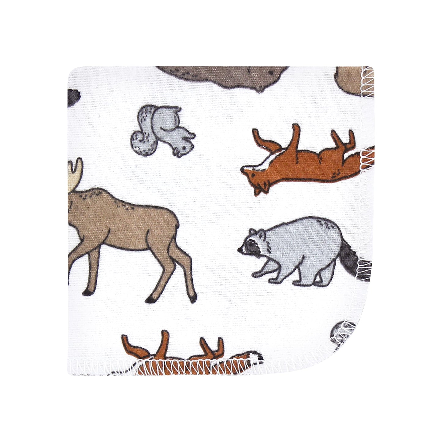 Hudson Baby Unisex Baby Flannel Cotton Washcloths, Animal Adventure 12 Pack, One Size