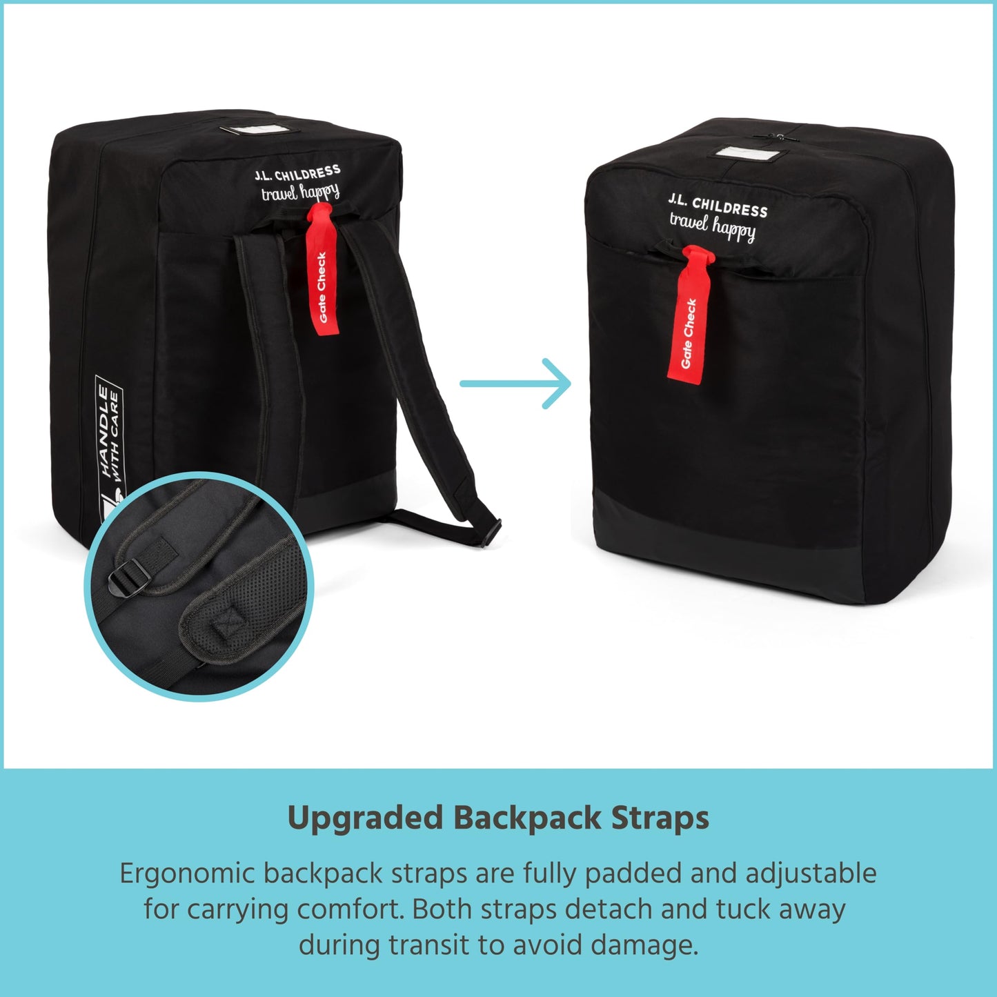 J.L. Childress Elite Travel Bag For Doona And Evenflo Shyft - Airtag Holder - Fits Car Seat Stroller Combos And Most Infant Car