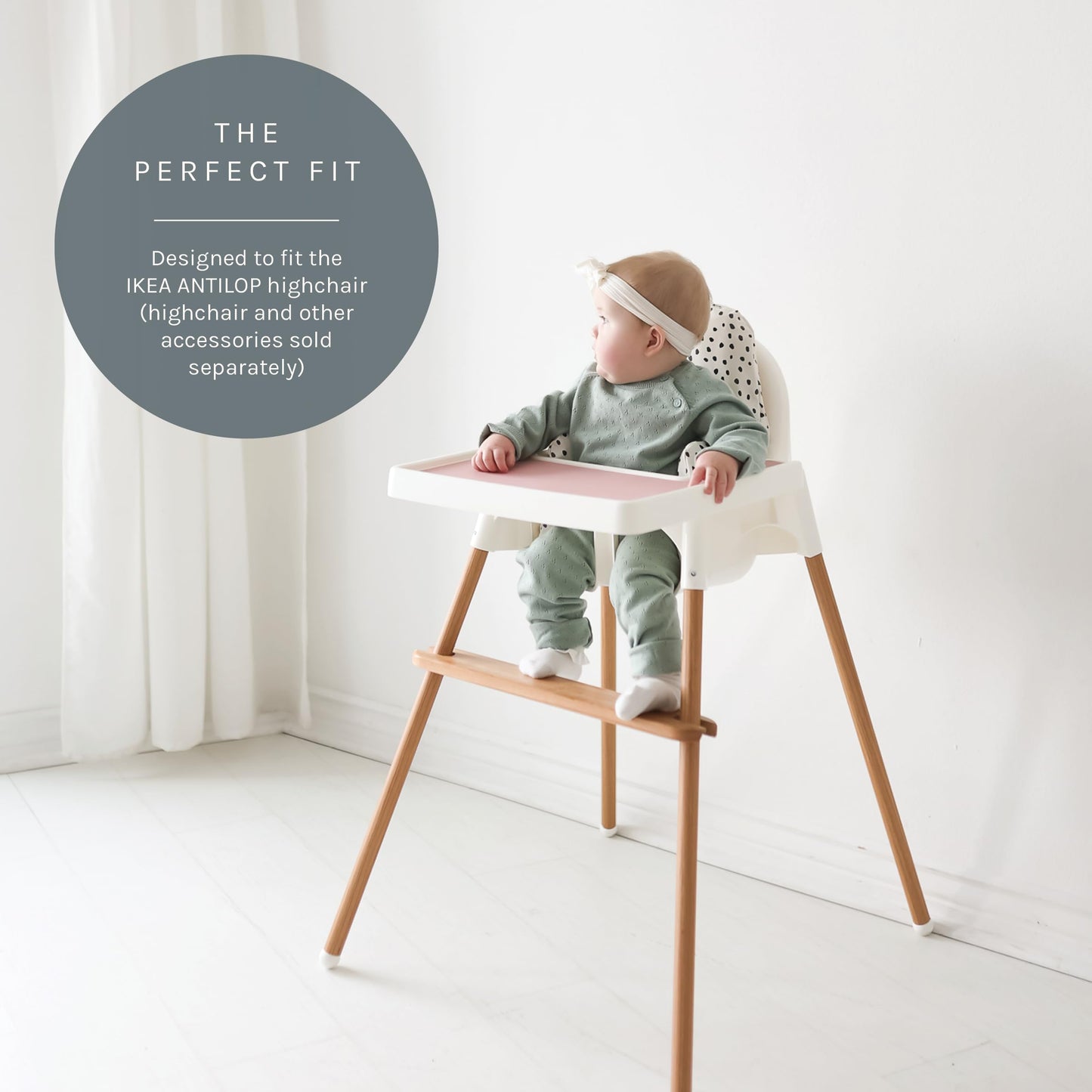Yeah Baby Goods Adjustable Ikea High Chair Footrest (Cherry) - Attachable Ikea Antilop Highchair Footrest For Safer Mealtimes