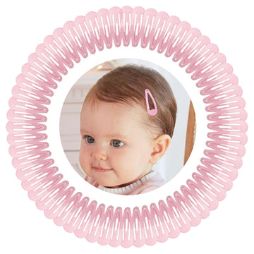 BBGifts 1Inch Pink Snap Hair Clips, 60Pcs Small Clips for Little Girls, Baby Infant 3cm Candy Color Hair Clips Barrettes for Tod