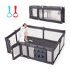 Baby Playpen,47x47 Foldable Playpen for Babies and Toddlers,Large Play Pen with Zipper Door,Baby Play Pen Play Area(Light Khaki)