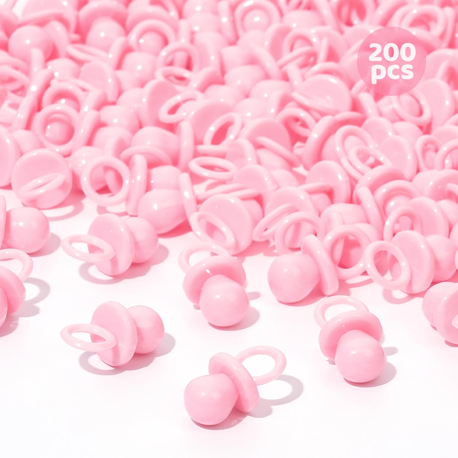 200 Mini Pacifiers Baby Shower Game Girl, 0.86 Plastic Pacifiers Baby Shower Game, Bulk Baby Shower Pacifiers For Gender Reveal