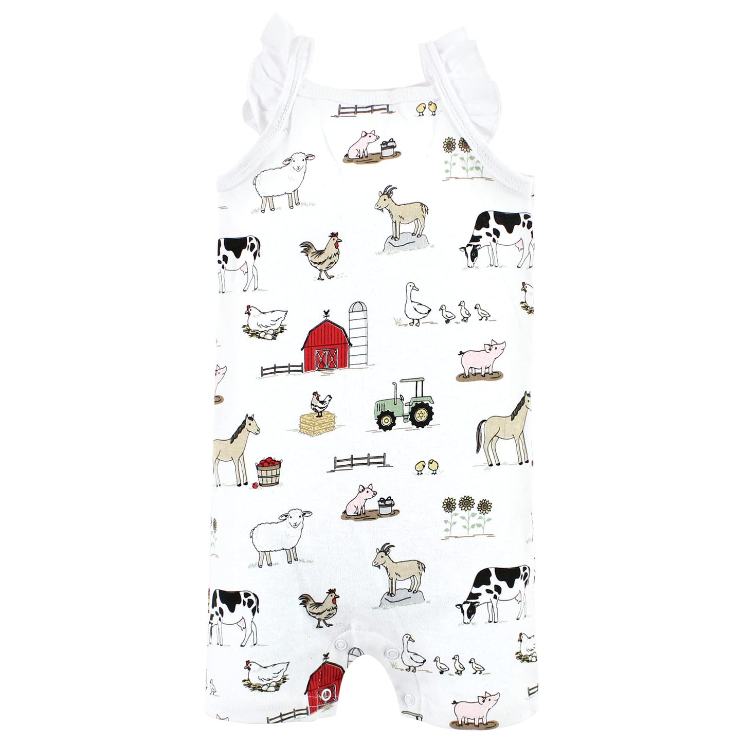 Hudson Baby Unisex Baby Cotton Rompers, Udderly Adorable, 3-6 Months