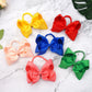Xansema 2Pcs 6 Inches Ribbon Baby Girls Headbands Infant Elastic Hairbands Large Cheer Bow Hair Band Accessories For Child Toddl