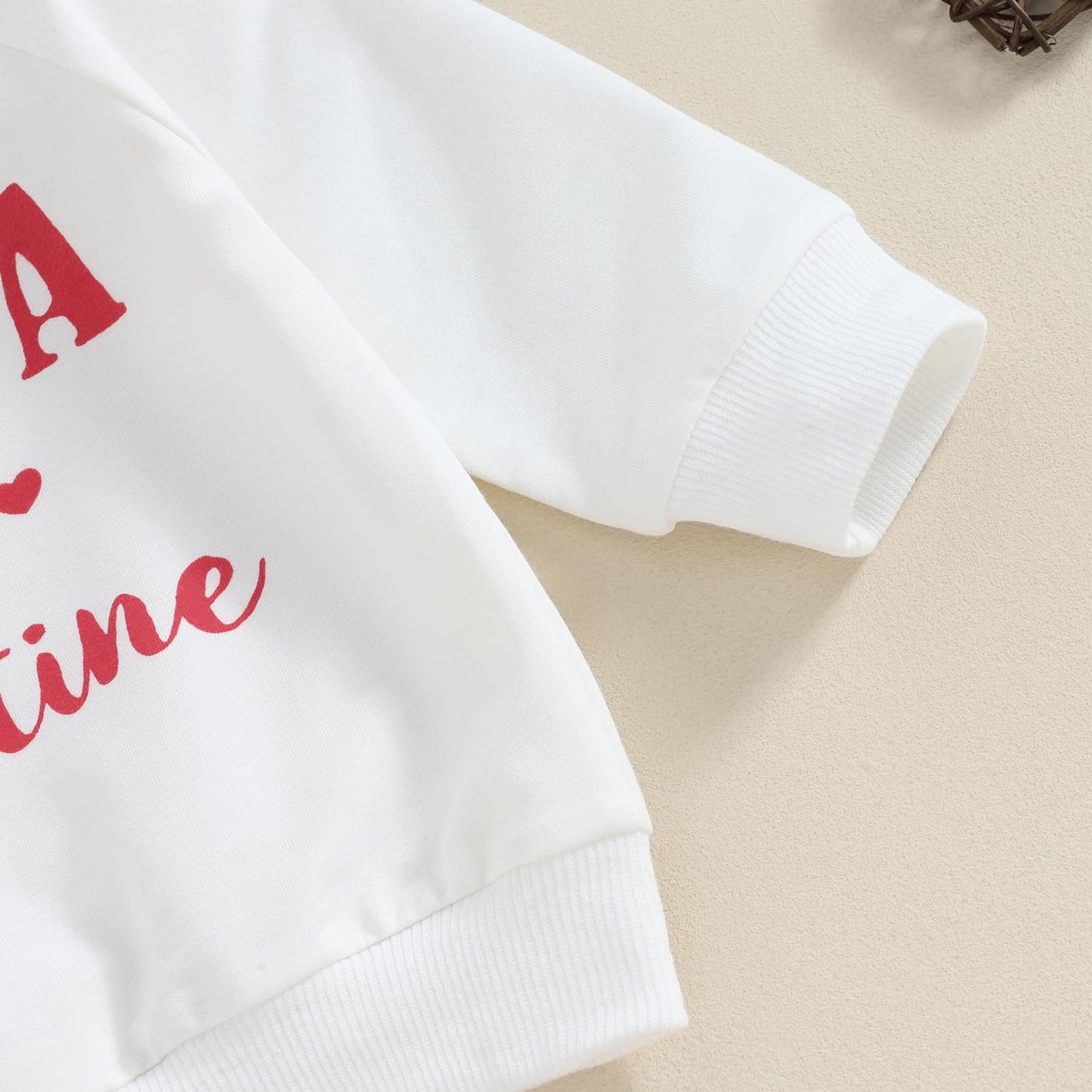 Valentine'S Day Infant Baby Girl Boy Outfit Clothes Letter Sweatshirt Top Elastic Waist Pants Set Fall Spring (White, 6-9 Months