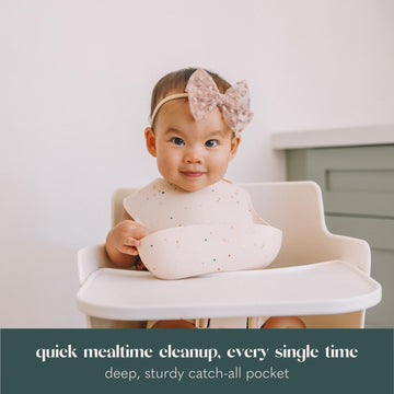 Ava + Oliver Waterproof Silicone Bib Set With Adjustable Neck Closure - Durable Silicone Bibs For Babies - Set Of 2 (Coconut Con