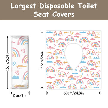 Deeki 60 Pack Toilet Seat Covers Disposable, Safe No-Slip Waterproof For Kids Toddlers Use In Potty Training Public Restrooms To
