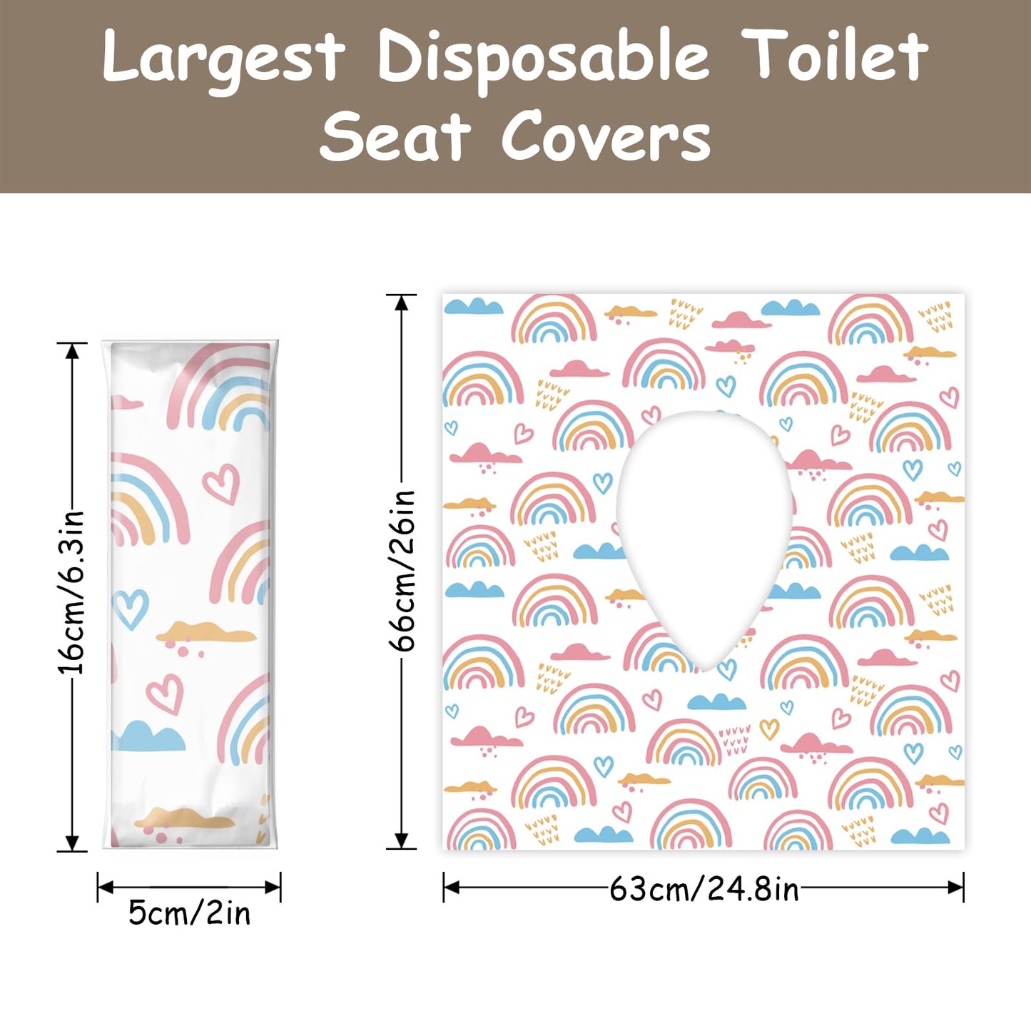 Deeki 40 Pack Xl Toilet Seat Covers Disposable, Safe No-Slip Waterproof Covers For Kids Toddlers Use In Potty Training Public Re