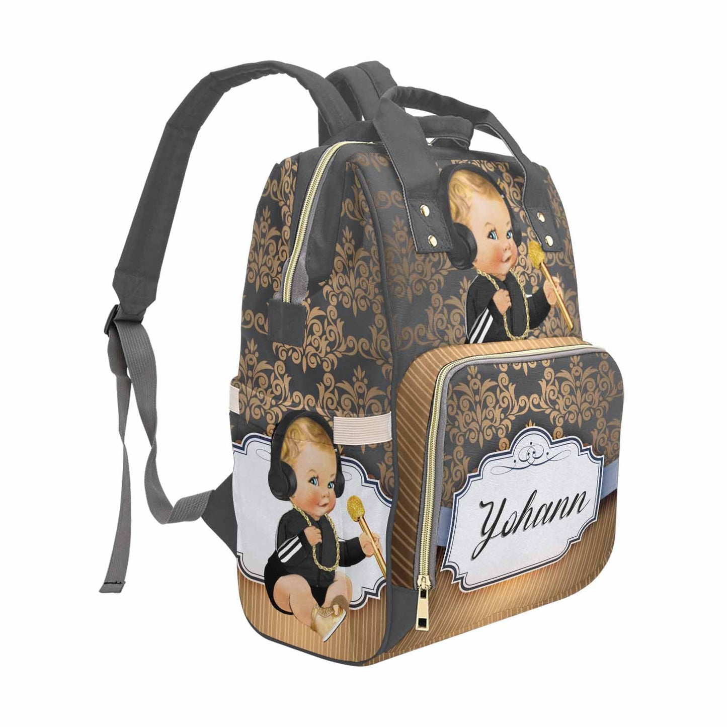 M Yescustom Personalized Name Diaper Bag Backpack, Crown Diaper Baby Bags For Mom & Dad Portable Travel Back Pack Baby Shower Gi