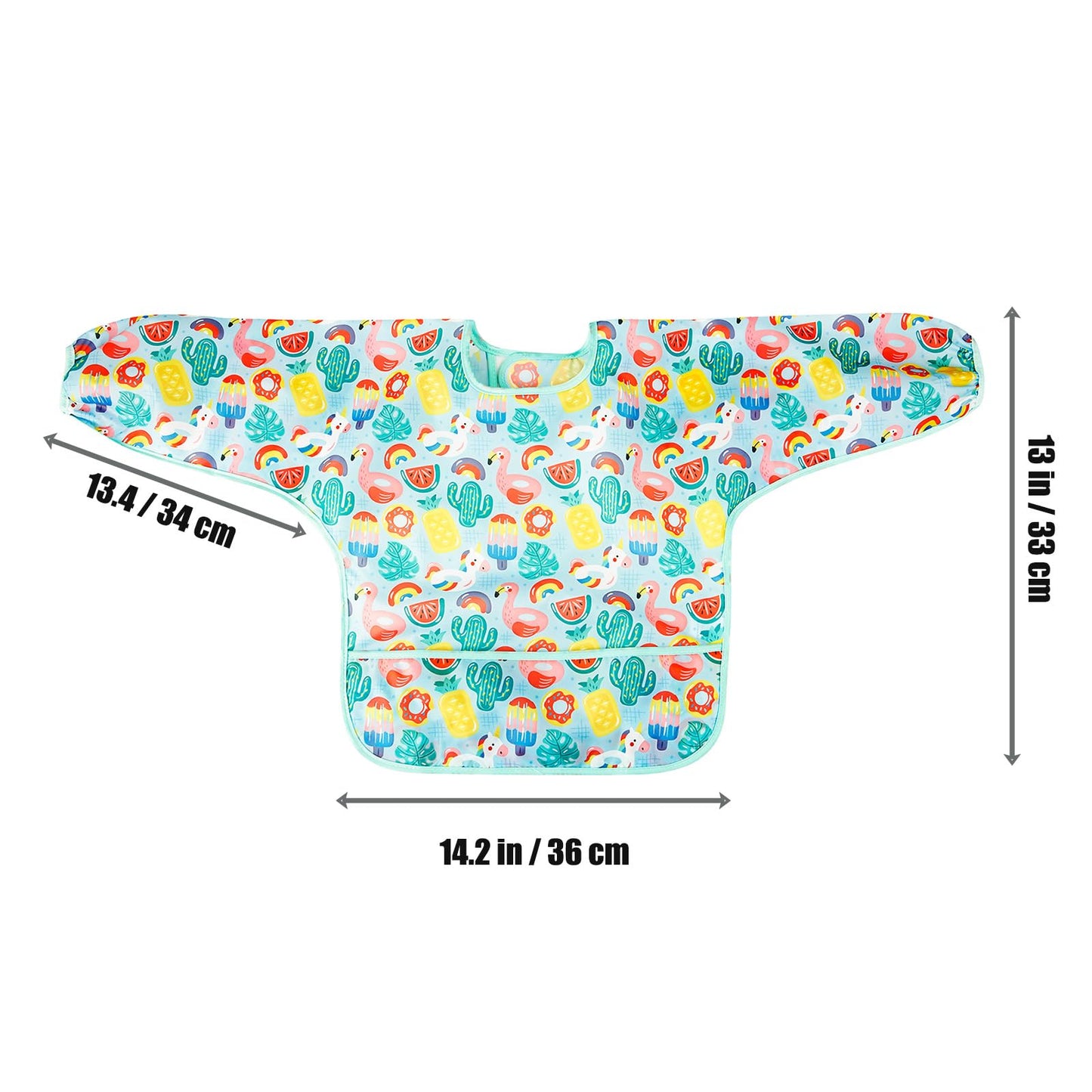 Pandaear 5 Pack Baby Long Sleeve Bibs| Waterproof Full Sleeve Bib For Baby Infant Toddler 6-36 Months