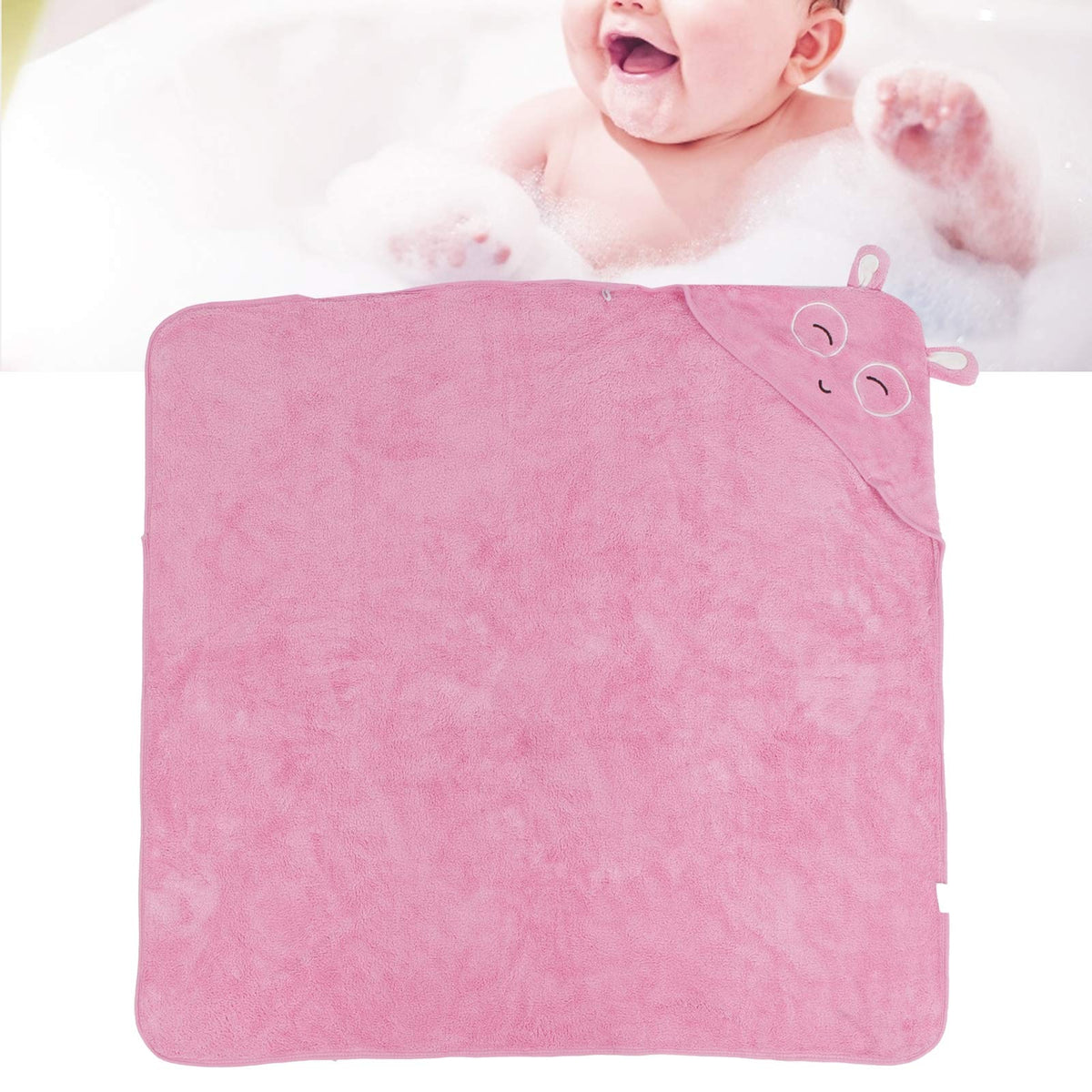 UBERSWEET Put On/Off Easily Cute Baby Bath Washcloths, Hooded Highly Absorbent Kids Bath Towel, for Baby Kids(Brown Kitten) |||