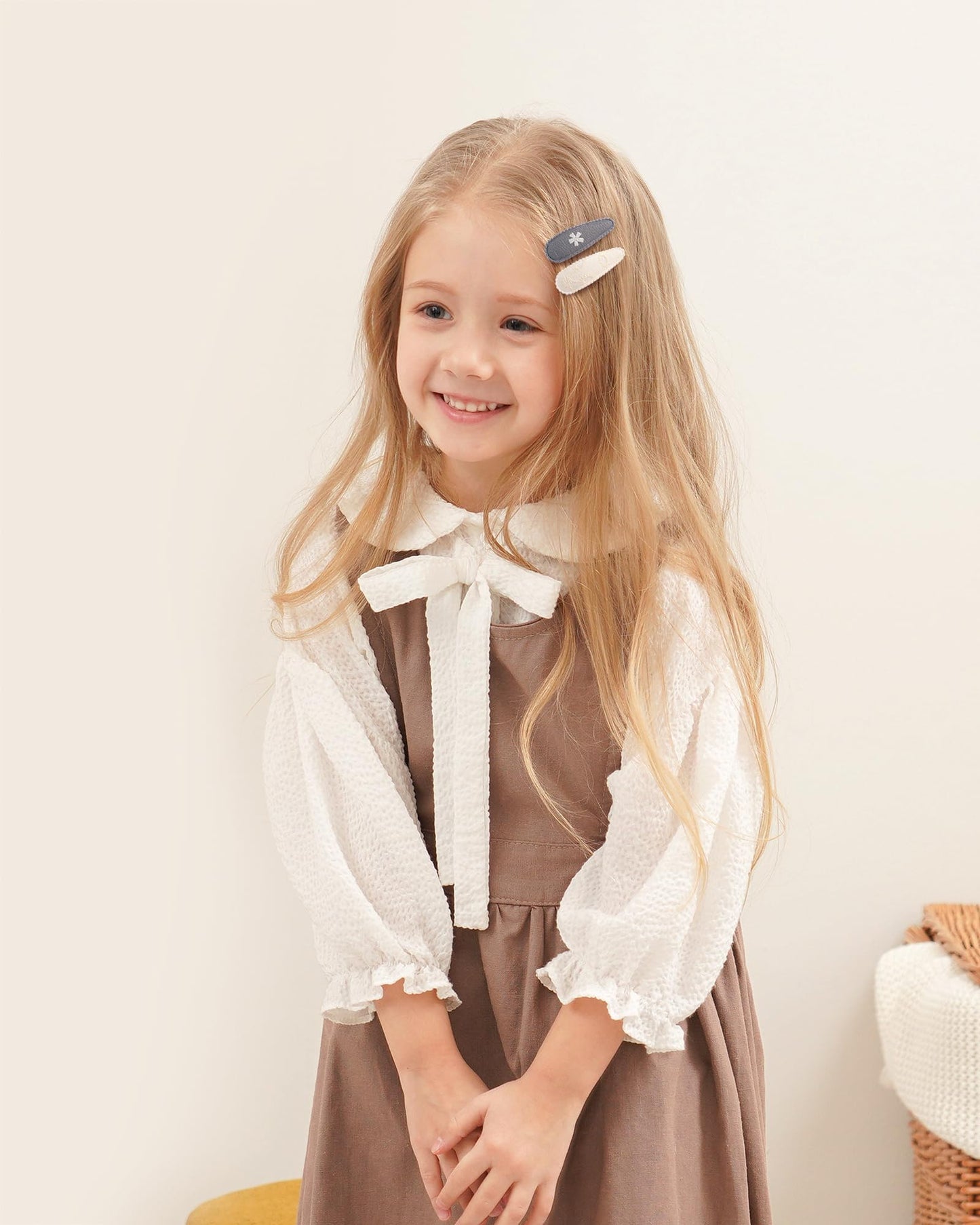 Doboi 40Pcs Toddler Hair Clips Baby Girl Hair Bows Clips Floral Print Non Slip Wrapped Snap Hairpins Flower Clips For Hair Barre