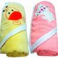 BRANDONN Baby Boys and Girls Terry Cotton Baby Bath Towel Cum Baby Wrapper Towel (Mango and Pink, 02 Years)  Combo of 2