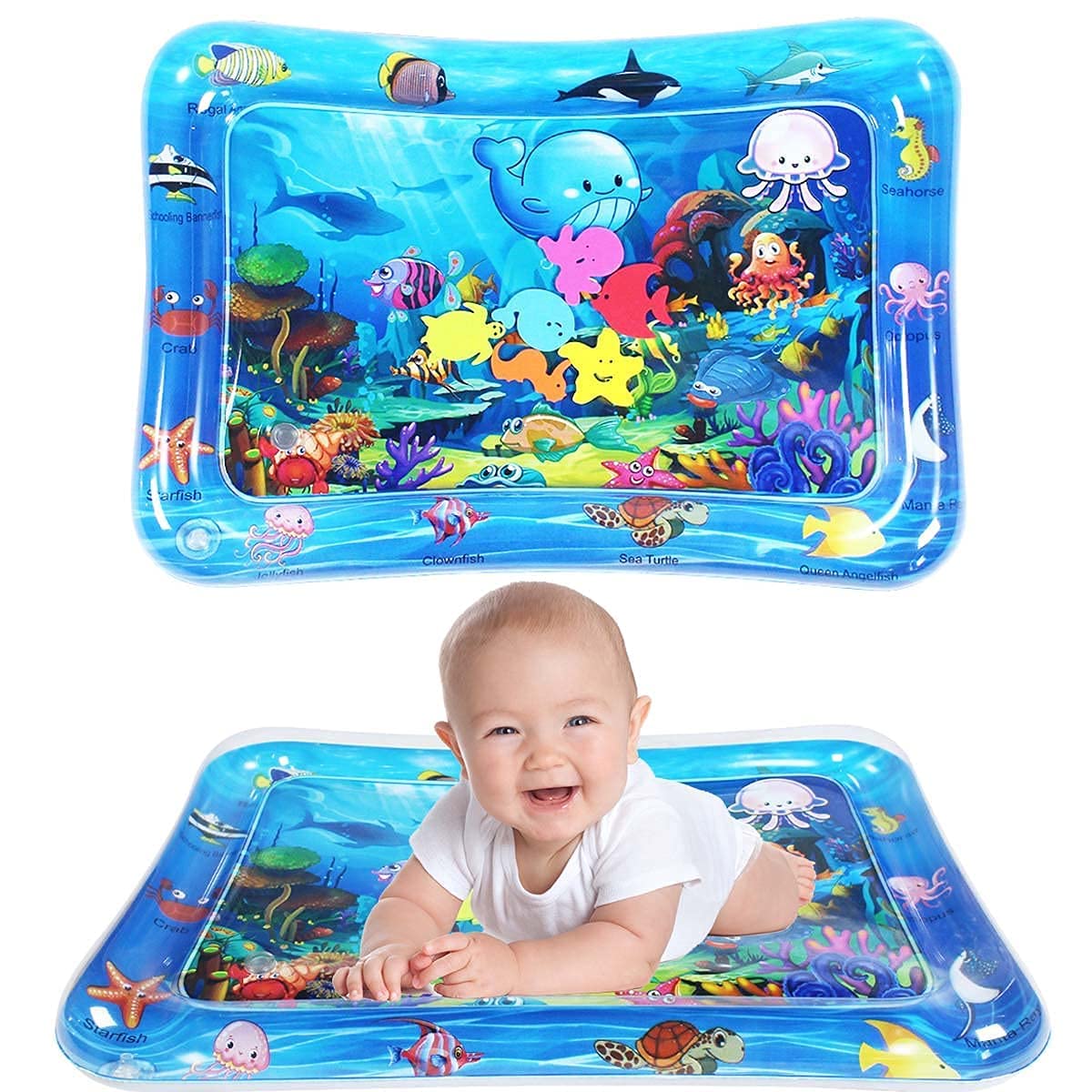 Episkey Baby Kids Water Play Mat Toys Inflatable Tummy Time Leak-Proof Water Play Mat, Fun Activity Play Center Indoor And Outdo