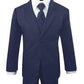Luca Gabriel Toddler Boys' 5 Piece Classic Fit No Tail Formal Navy Blue Dress Suit Set With Tie And Vest - 18-24 Months