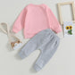 Beqeuewll Fall Baby Girl Clothes Mama Daddy Girl Newborn Outfit Winter Infant Sweatshirt Pants Set Toddler Sweatsuit 0-3T (Mamas