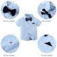 Disaur Baby Boy Clothes Suits,Toddler Dress Short Shirt With Bowtie + Suspender Pants Outfit Sets Gentleman Wedding 1-5 Years (B