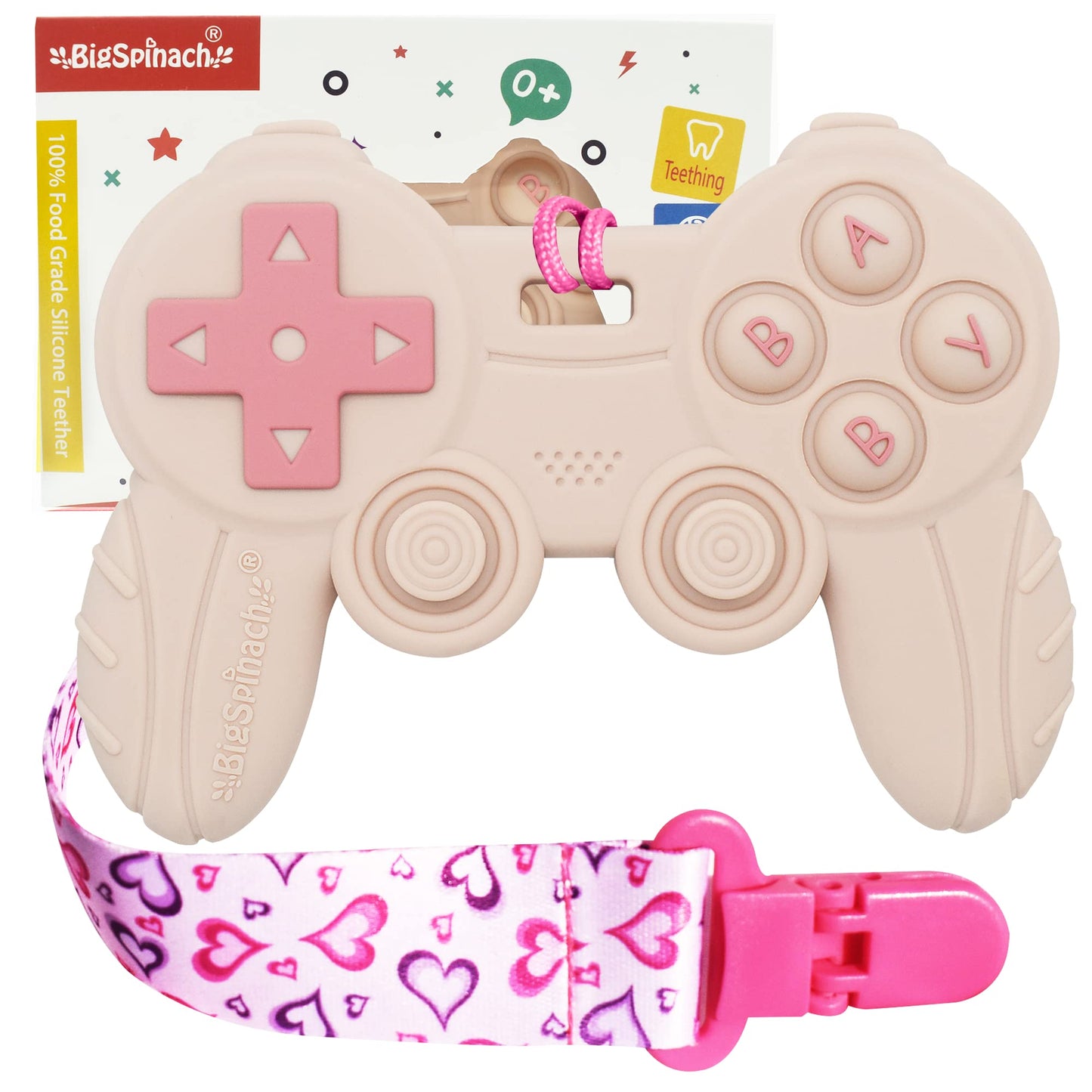 Cool Remote Game Control Teething Toy for Babies 0-6 6-12 Months,Game Controller Teether for Gamer Parents,Babys First Valentin