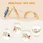 Cozibb Pikler Triangle Set, 5 In 1 Large Wooden Montessori Climbing Toys (Rainbow, Large: 3-6+ Years)