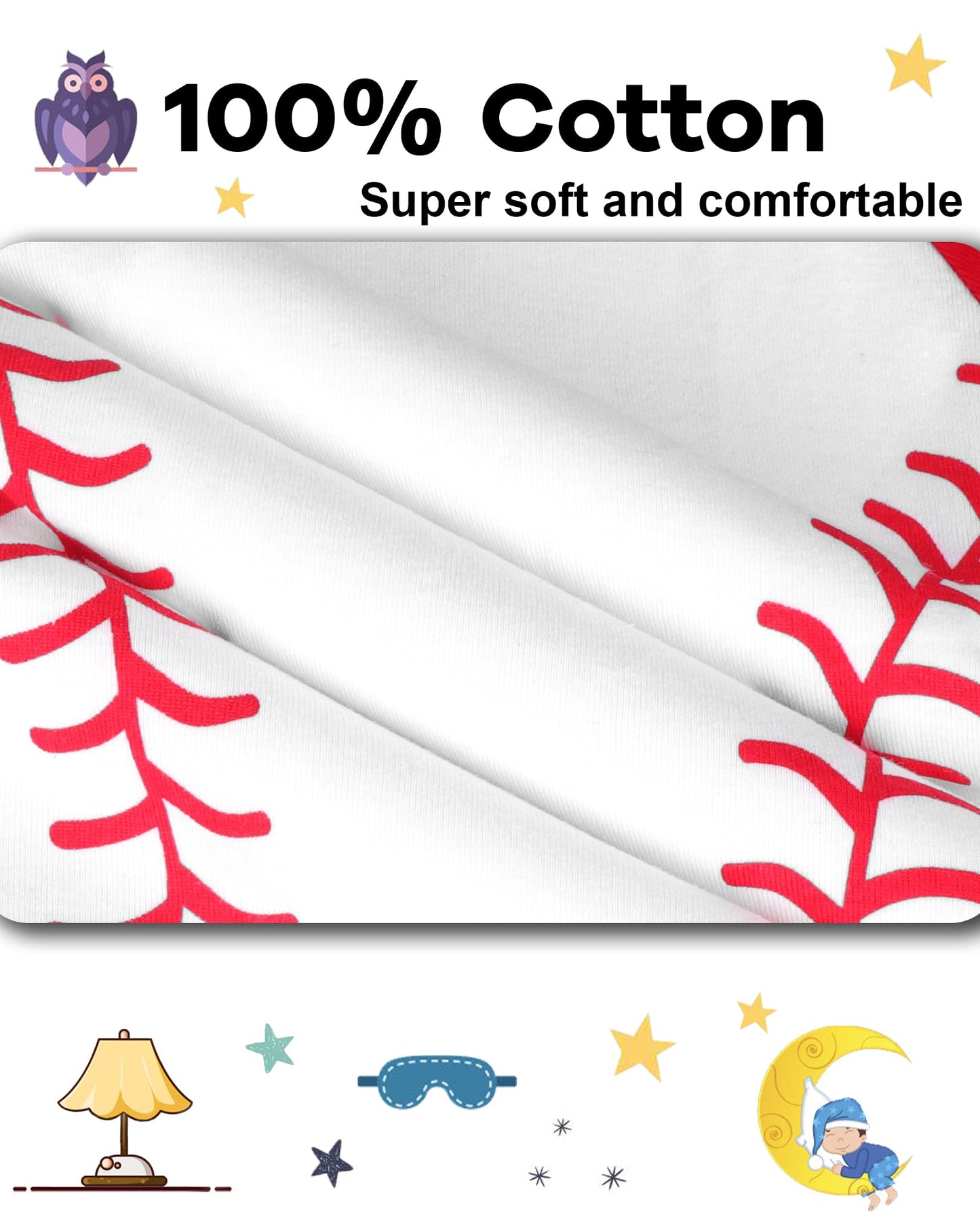 Daughter Queen Boys Pajamas 18-24 Months Summer Pjs Baseball Pj Sets Baby Toddler Cotton Short Sleeve Sleepwear Jammies Sports C