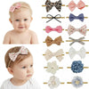 Clipband Baby Girl Headbands Nylon Flower Elastic Hairbands 14pcs Hair Accessories Gift for Newborn Infant Toddlers (White)