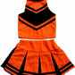 Total 2550 Little Girls' Cheerleader Cheerleading Outfit Uniform Costume Cosplay Halloween Bright Orange/Black (Xxl / 13-16)