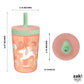 Zak Designs Kelso Tumbler Set 15 Oz, (Unicorn) Non-Bpa Leak-Proof Screw-On Lid With Straw Made Of Durable Plastic And Silicone,