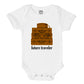 The Spunky Stork Baby Future World Traveler Newborn Organic Bodysuit (0-3M) White