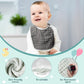 Zainpe 6Pcs Snap Muslin Cotton Baby Bibs White Grey Infants Drooling Bib Soft & Absorbent Adjustable Unisex Burp Cloths Feeding