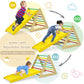 Costzon Climbing Toys For Toddlers, 3 In 1 Woodentriangle Climber With Ramp, Multi-Combination Play Methods, Kids Montessori Pla