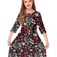 Girls Valentine Dresses Fancy Festival Graphic Printed Casual Family Party Cotton A-Line Dress 5-6 Years