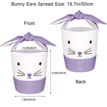 4 Pack Easter Bunny Basket Bags Gift Basket Easter Bag Bunny Ear Bag Tote Bag For Egg Hunting Candy And Gifts Carry Bucket (East