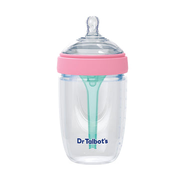 Dr. Talbot'S Silicone Anti-Colic Bottle - Self-Sterilizing Baby Bottle For Newborns - 8 Oz - Pink