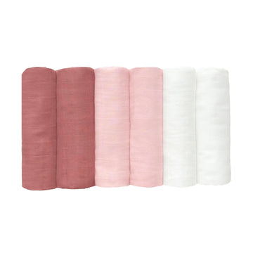 Muslin Swaddle Blankets 6 Pack, Newborn Baby Receiving Blankets, Soft Breathable Baby Wrap for Boys and Girls, Absorbent Infant 