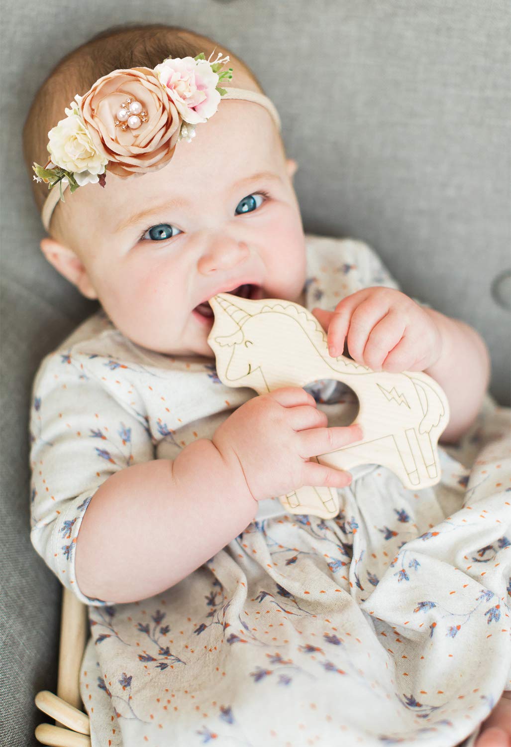Mligril Baby Girl Floral Headbands- 3Pcs Nylon Headband Handmade Flower Crown Elastic Hairband Newborn Toddler Hair Accessories