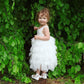 2Bunnies Girl Peony Lace Back A-Line Tiered Tutu Tulle Flower Girl Dress (White Sleeveless Maxi, 3T)