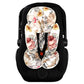 Hnhuaming Floral Baby Car Seat Head And Body Support,2-In-1 Reversible Carseat Insert,Soft Cushion For Stroller, Swing, Bouncer,