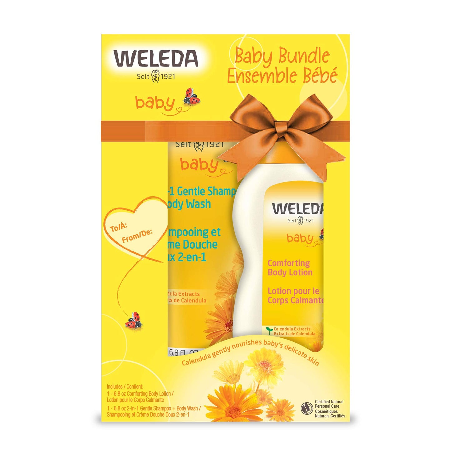 Weleda Baby Calendula Body Lotion and Shampoo-Body Wash Bundle, 6.8 Fluid Ounce (Pack of 2), Plant Rich Baby Care with Calendula